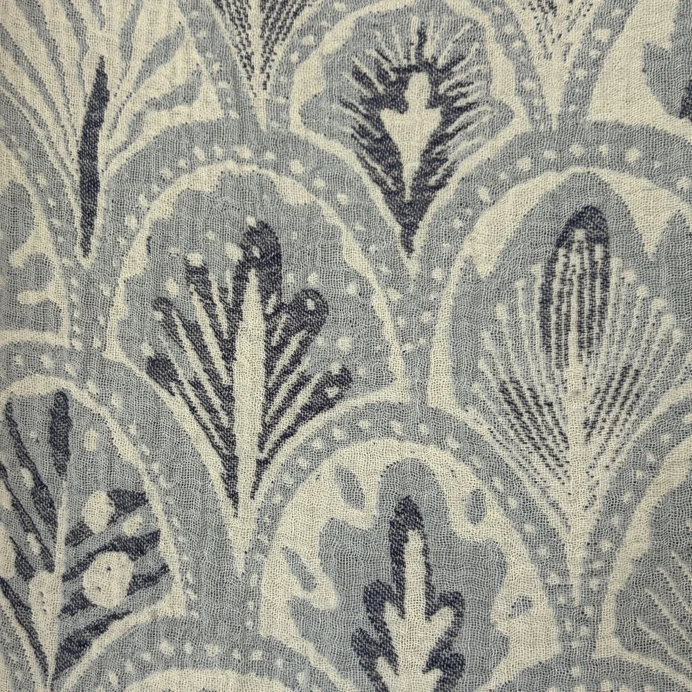 DECO SUCCULENTS in Blues Loom Weave Organic Cotton Set of 4  Curtains Tapestries